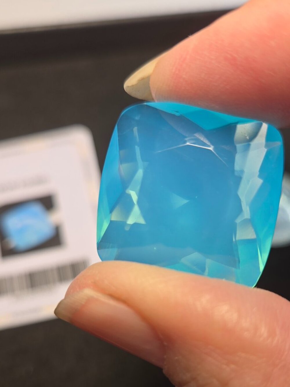 40.50 ct Natural Opal Cushion cut & Gem report
